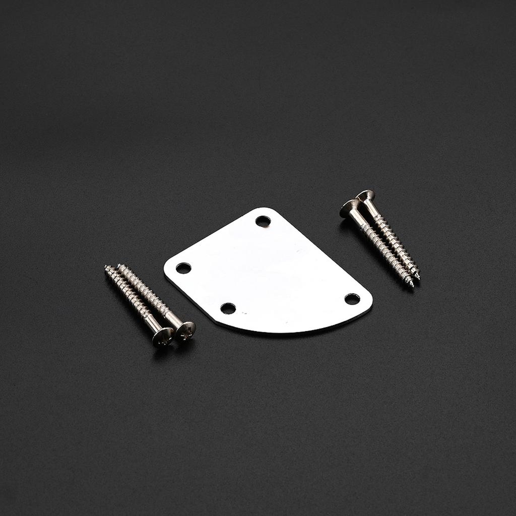 Electric Guitar Neck Plate with Screws 4 Holes Guitar Neck Joint Board Replacement Neckplate Electric Guitar Bass Parts
