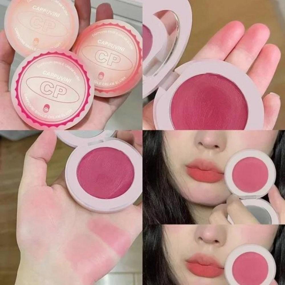 Matte Solid Blush Peach Pink Complexion Brightening Waterproof Blusher Face Mineral Pigment Powder Cosmetic Tools, 1 Piece
