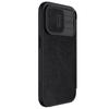 Кожаный чехол-книжка Nillkin Qin Pro с крышкой для камеры для iPhone 15 Pro Max - Черный