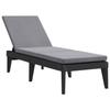 VidaXL Chaise Longue avec Coussin, Siège avec Dossier Réglable, Bain de Soleil, Transat de Jardin Patio Terrasse, Moderne, 364223