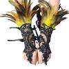 1 Pair of Halloween Feather Fingerless Gloves-black Lace Arm Cuffs for Parties and Dance Events