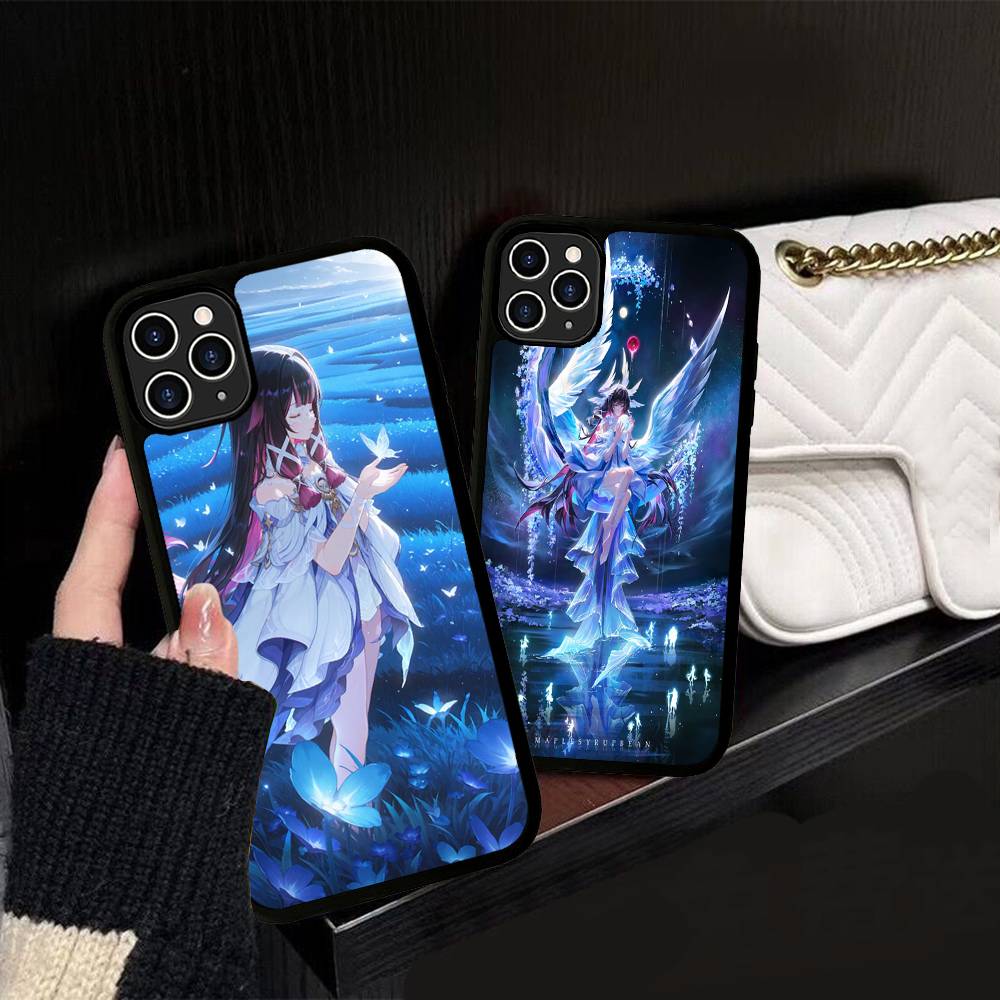Чехол для телефона Genshin Impact Коломбина PC+TPU Для iPhone 17 16 15 14 13 12 11 Pro Max Plus Кавайный Мультяшный Чехол