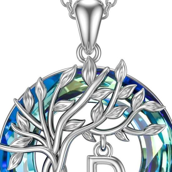 Female Necklace Electroplating High Gloss Wear-resistant Chic A-Z Pendant Tree of Life Women Necklace for Vacation