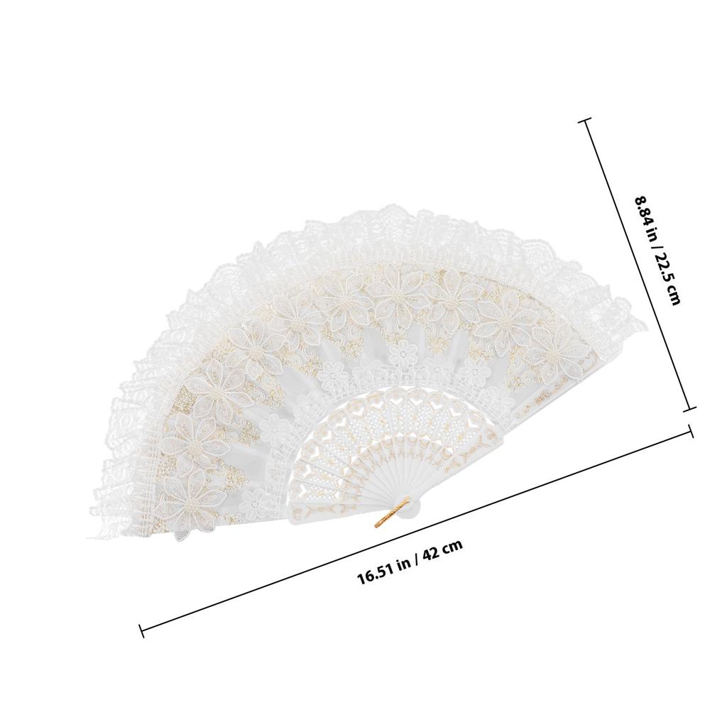 Кружевные цветочные складные ручные веера в китайском ретро-стиле, реквизит для танцев на свадебной вечеринке, декоративный веер для выступлений в стиле Лолита