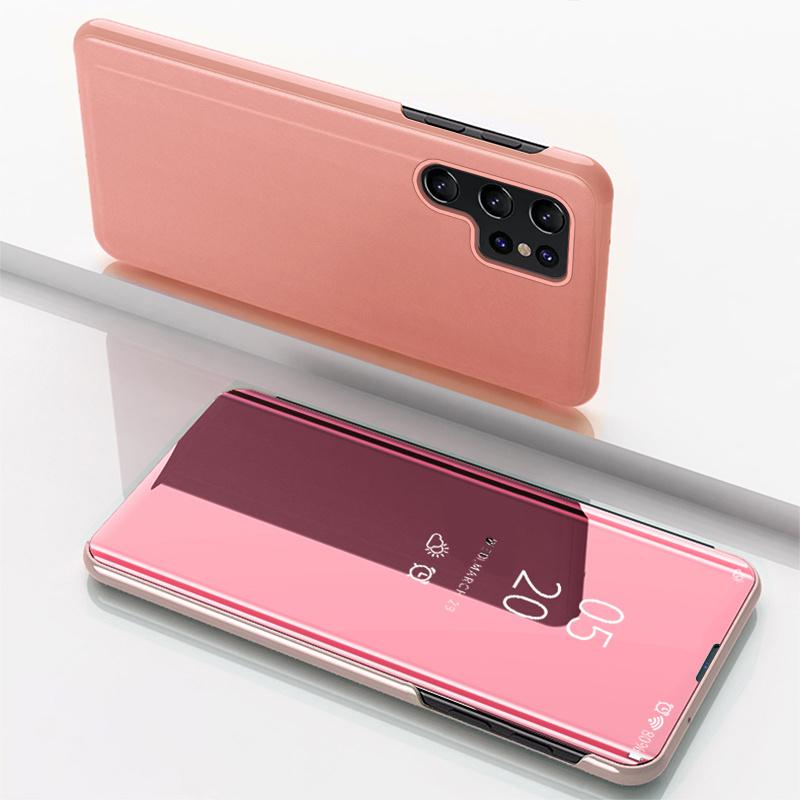 Зеркальная флип-чехол из кожи с защитой на 360° для Samsung Galaxy S26 Ultra Pro S25 Edge Plus, с подставкой, противоударный чехол