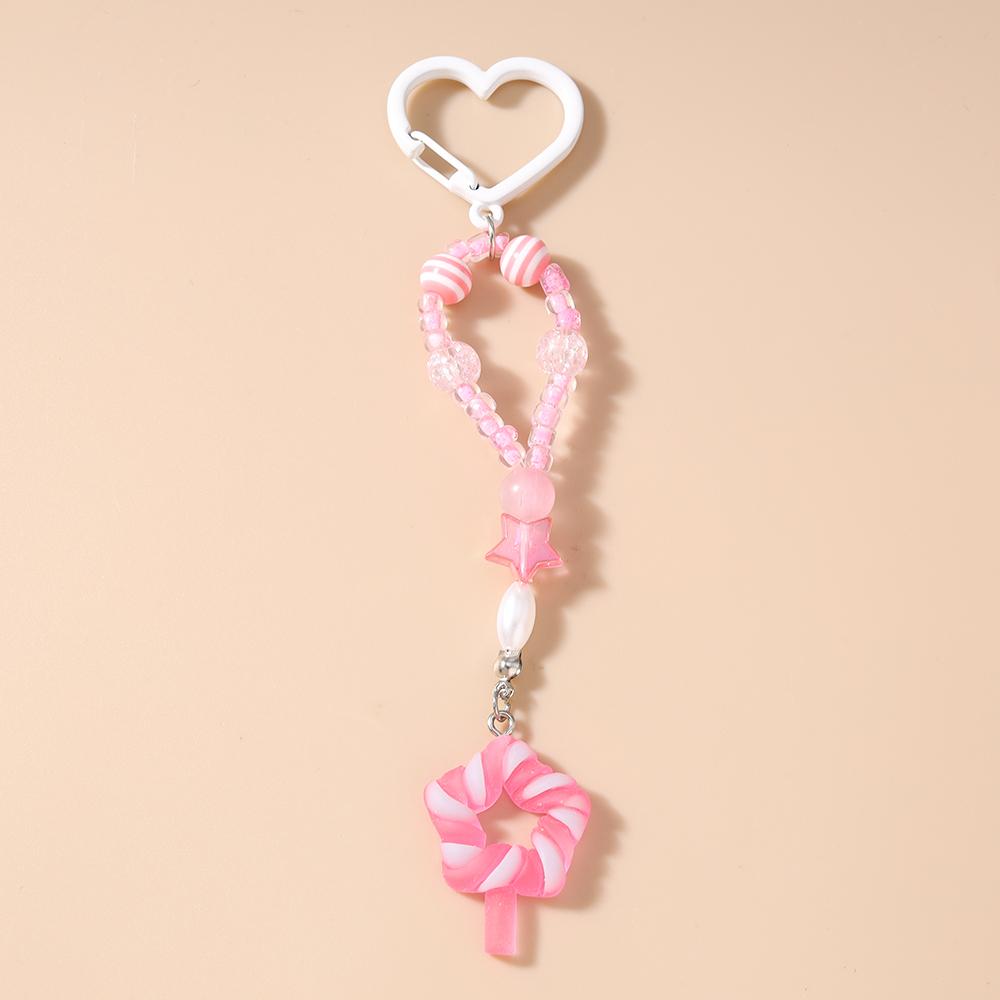 Милый Брелок-Леденец на Палочке из Смолы Женский Девичий Брелок-Кольцо с Подвесками Декор для Сумки DIY Брелок Детские Украшения Подарок
