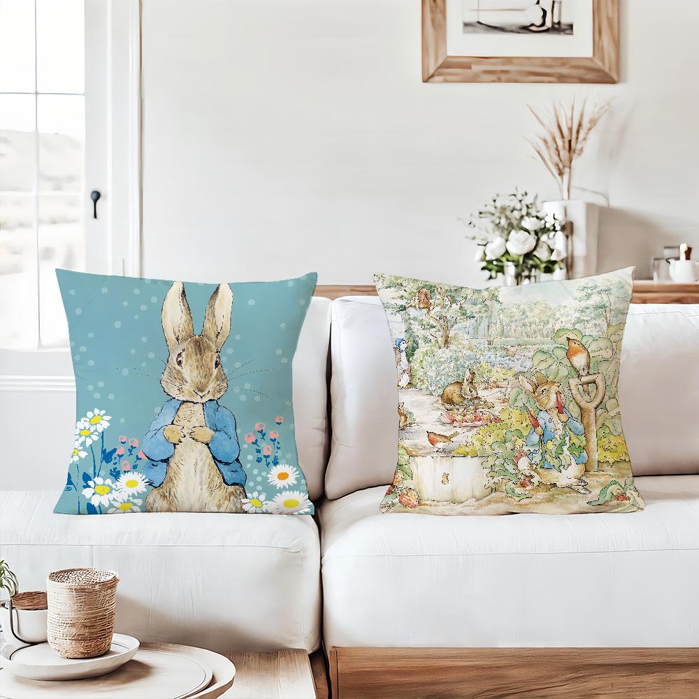 Cartoon Cute PPeter RRabbit Pillow Case Home Decoration Cushion Cover Suitable For Bedroom Car Office Sofa