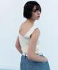 CLO'ET Lace-Trimmed Sleeveless Knit Top + Ivory