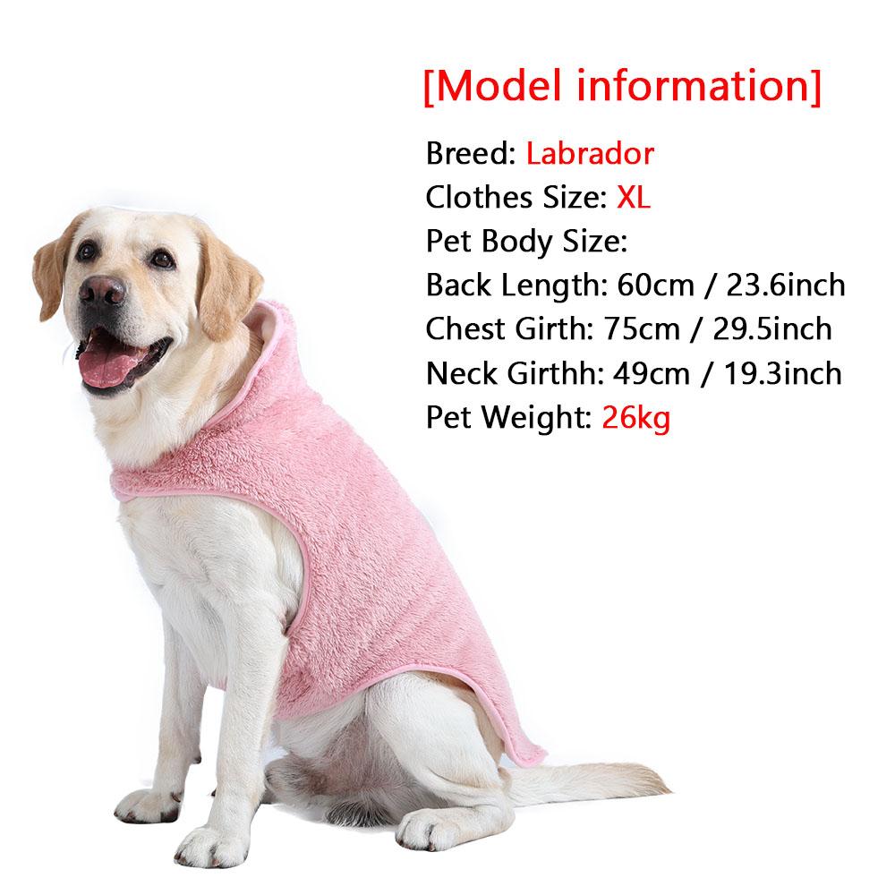 Warm Pet Clothes Adjustable Soft High Neck Puppy Apparel Winter Thicken Fleece Reversible Jacket Coat For Large Dogs Labradors