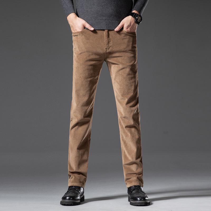 Мужские облегающие брюки из вельвета и хлопка — эластичные, мягкие, легкие, в повседневном деловом стиле