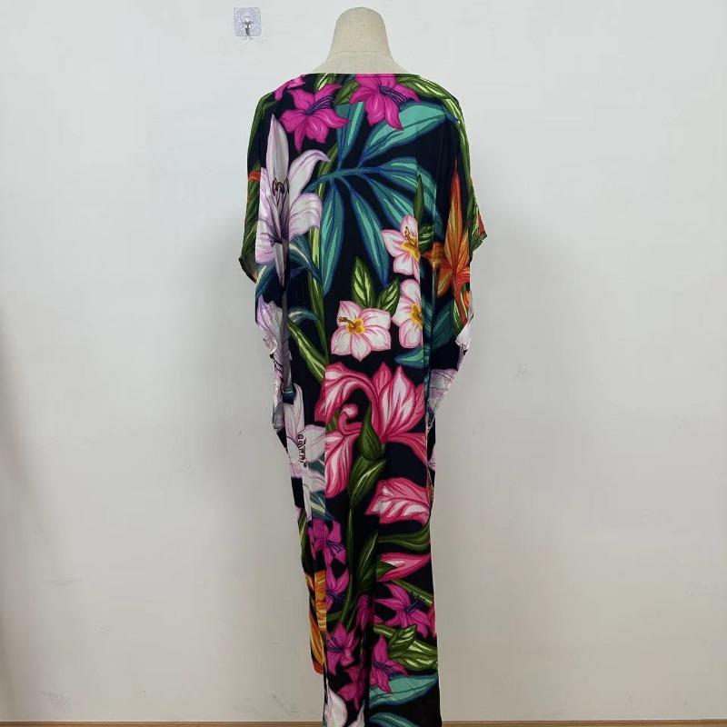 Плюс Размер Женщин Новый Принт Пляжный Свободный Платье Праздничный Бикини Накидка