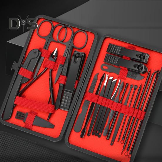 Рождественский маникюрный набор, набор кусачек для ногтей для взрослых, профессиональные инструменты из нержавеющей стали с чехлом из искусственной кожи, наполнители для рождественских чулок для женщин