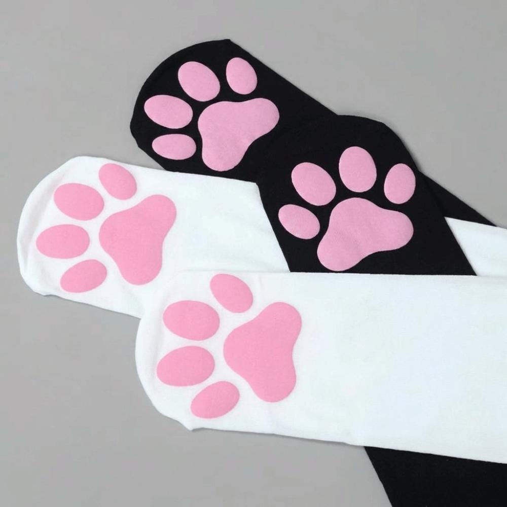 Pink Paw Pads 3D Kitten Claw Socks Cute Long Socks Harajuku Cat Paw Stockings Cosplay