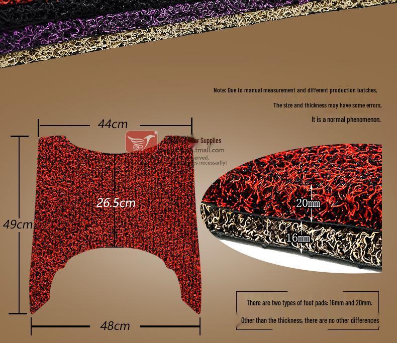 Thickened Silk Non-Slip Footrest Pad for Kymco LIKE180 Scooter, Rainproof