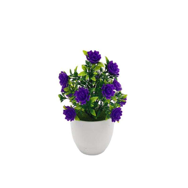 Искусственные зеленые растения: Маленький горшечный бонсай роза для домашнего декора