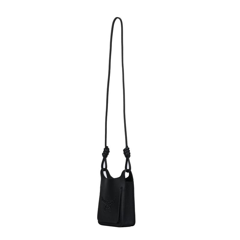 MCM LOGO HOBO Crossbody Shoulder Bag Tote Unisex Couple Style Black MWHESAC01BK001