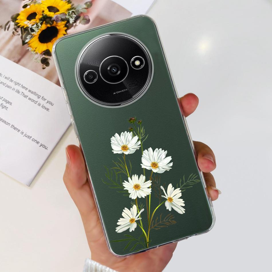 Чехол для Xiaomi Redmi A3 RedmiA3 A 3 4G 2024 Элегантный принт Мягкий силикон Прозрачный ТПУ Тонкая задняя крышка телефона