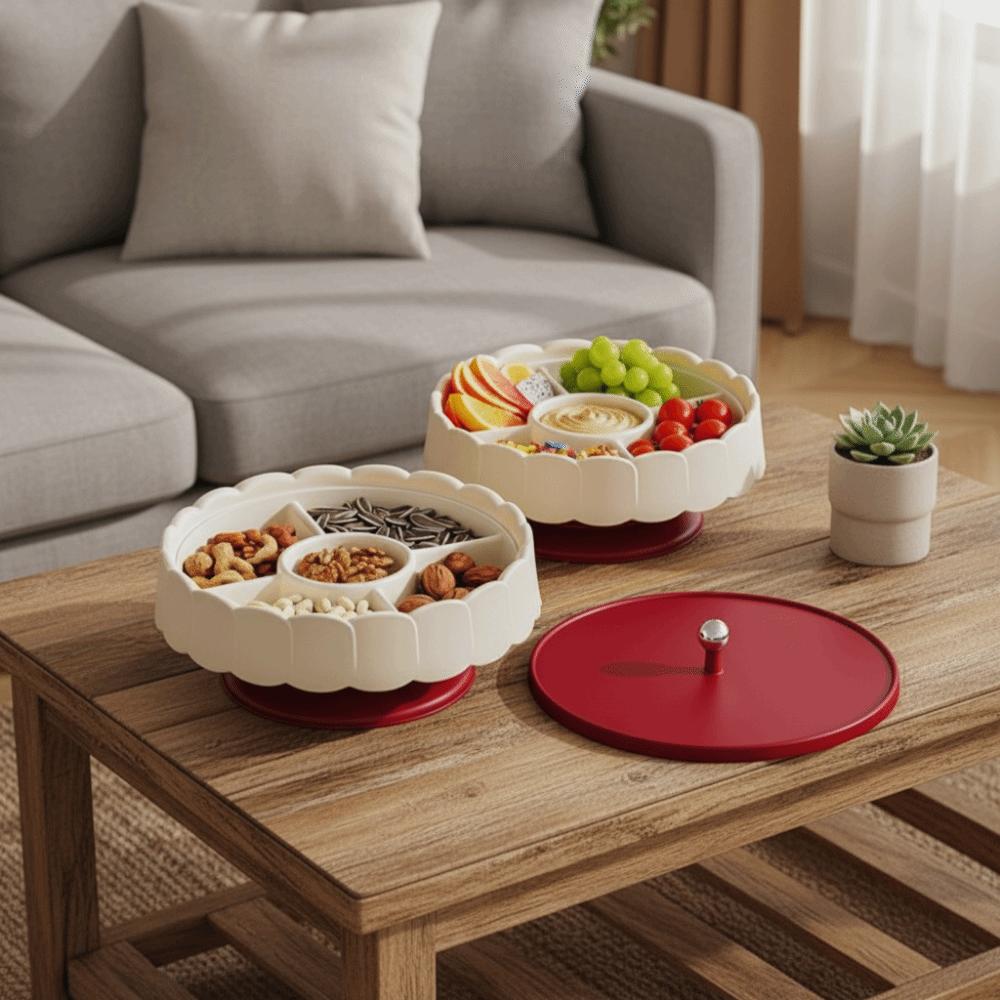 Red Snack Serving Tray Traditional Candy Box Light Luxury Fruit Plate  Chinese New Year