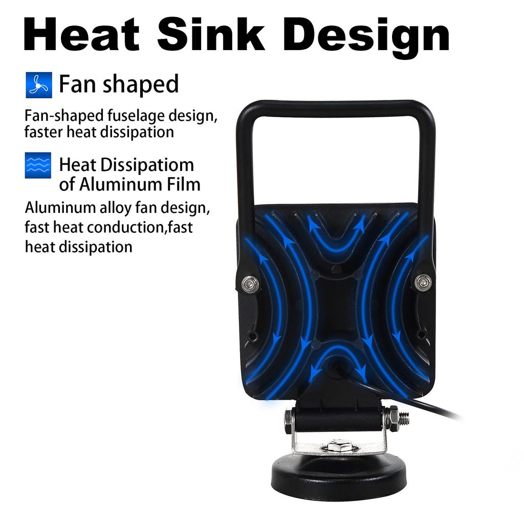 RIGIDON Ручной рабочий светильник 1 шт. 4" 48 Вт квадратный магнитный светильник рабочий светодиодный узкий угол обзора светодиодный прожектор 6000K 12 В/24 В универсальный