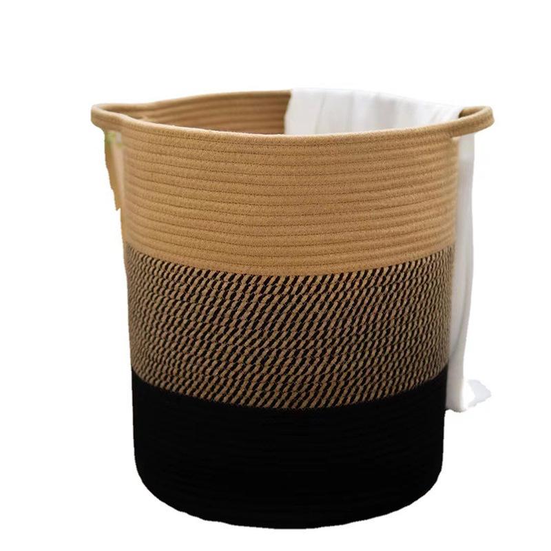 Handmade Cotton Rope Storage Basket, Nordic Style, Multi-Size & Color Options for Home & Living Room.