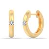 Real 925 Sterling Silver 14K Gold-Plated Cubic Zirconia Huggie Hoop Earrings for Women Teen