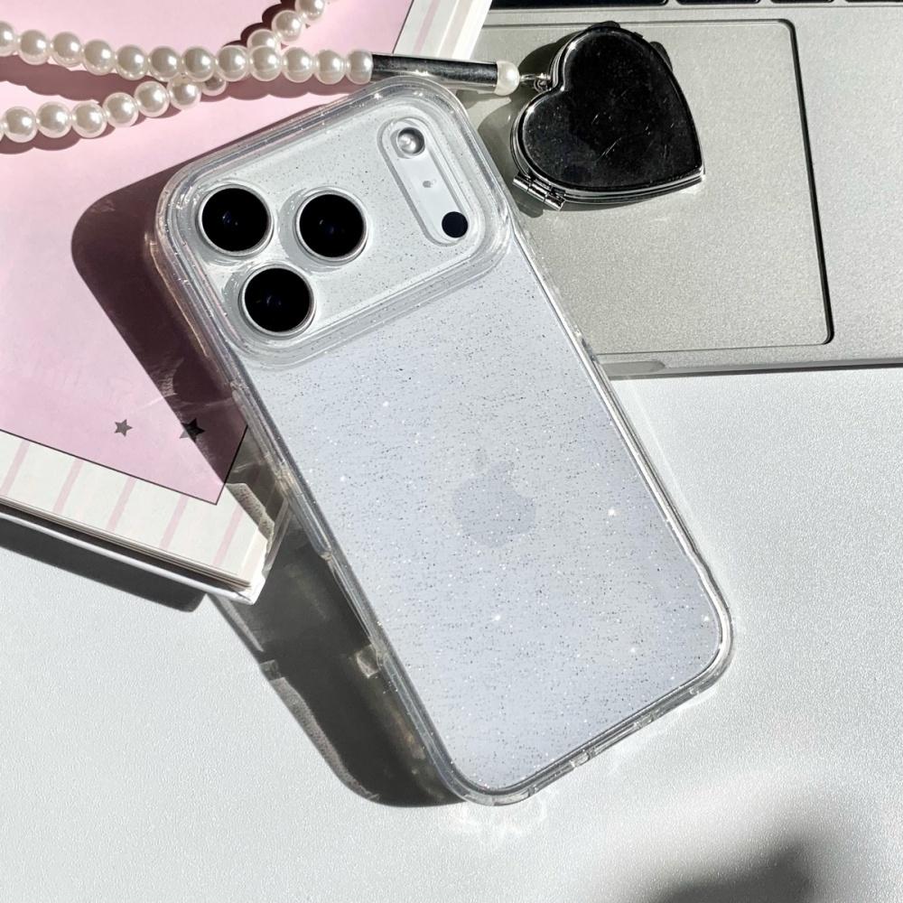 Ультратонкий прозрачный чехол из ТПУ с блестками и стразами для iPhone 17 Air 16 15 14 13 Pro Max Plus, мягкая ударопрочная прозрачная задняя крышка