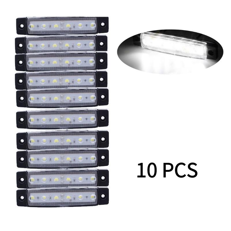 2/10 шт., универсальные 12 В/24 В, 6 светодиодных боковых габаритных фонарей для автомобиля, фонари для грузовика, прицепа, задние сигнальные лампы, автосигнальные стоп-сигналы