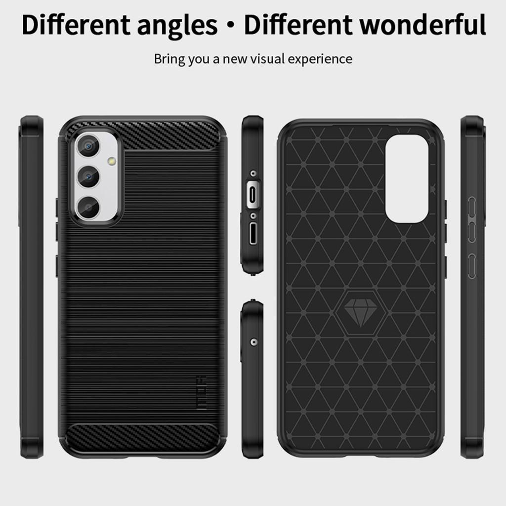 MOFI JK TPU Series-1 for Samsung Galaxy A34 5G Anti-fall Phone Case Carbon Fiber Brushed Protective TPU Phone Back Cover