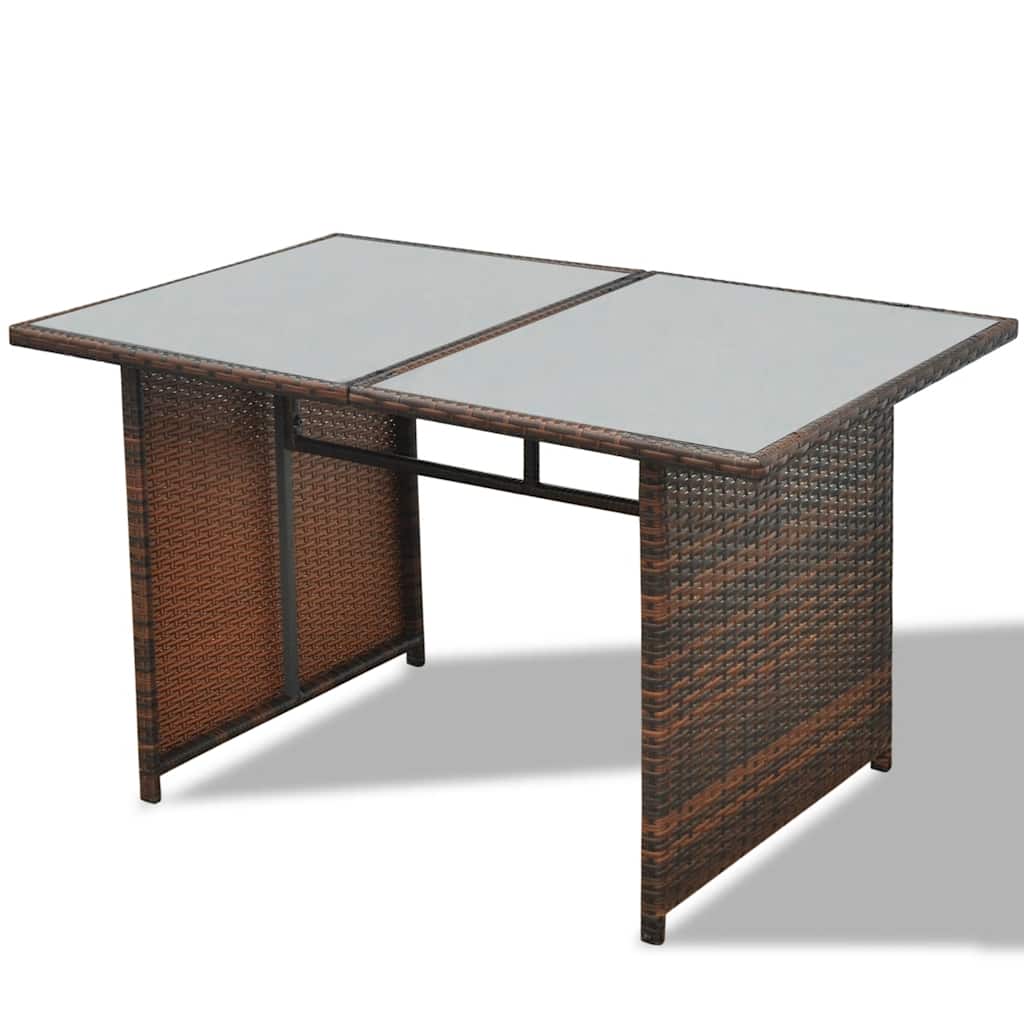 10 piece Garden Lounge Set with Cushions Poly Rattan Brown