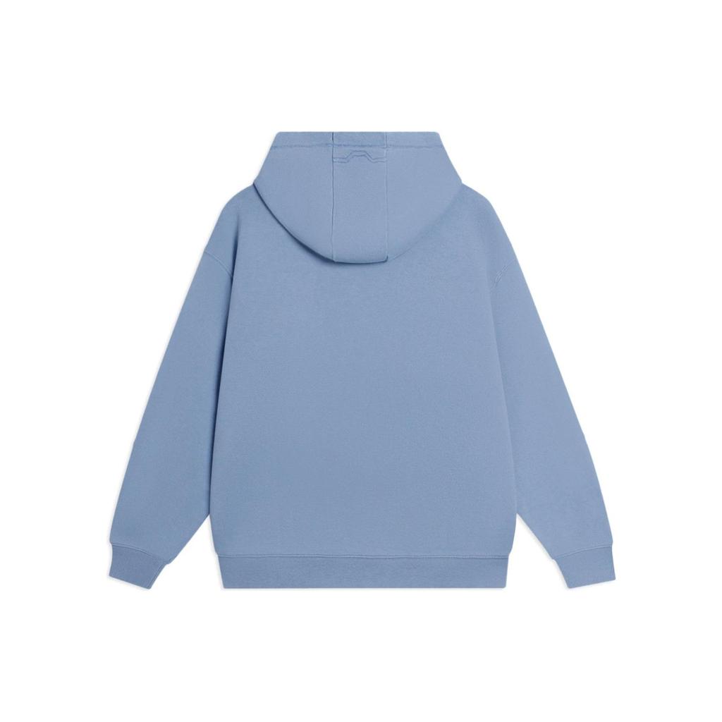 Li Ning Vital Series SS22 вышитый логотип хлопковый свитшот с капюшоном и длинными рукавами унисекс свитшот синий AWDSC97-4