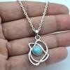 Стерлингового серебра 925 пробы, натуральный драгоценный камень Ларимар, дизайнерское женское ожерелье ручной работы, подарок на день рождения, серебряные очаровательные ювелирные изделия