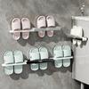 1pc 3 In 1 Bathroom Slippers Rack, Wall Mounted Shoe Organizer Hanger, Folding Slippers Holder, Foldable Hanging Towel Rack