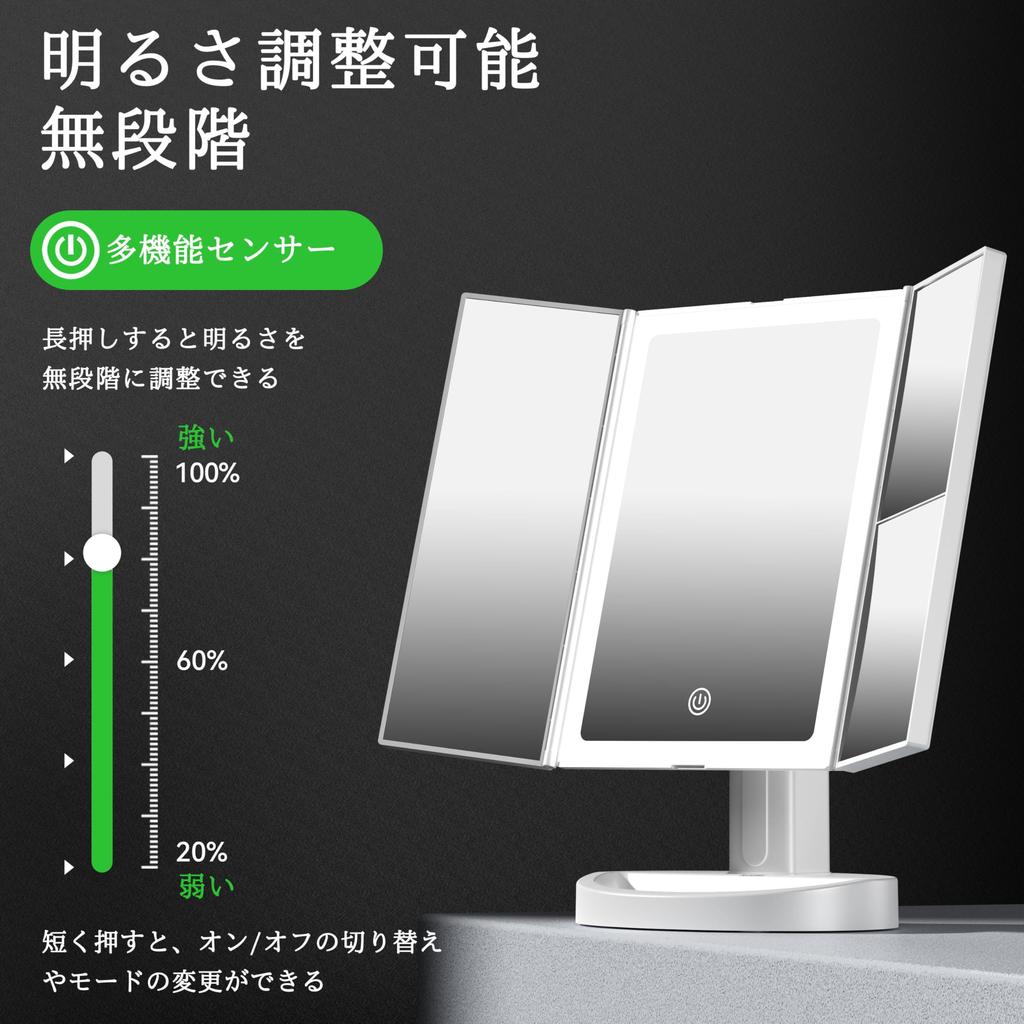 Auxmir Зеркало настольное увеличительное для актрисы с 68 тремя 2000 мАч Высокое касание Регулируемое Хранение USB Белое зеркало, Светодиоды, 5/10-кратное увеличение, Цвета,