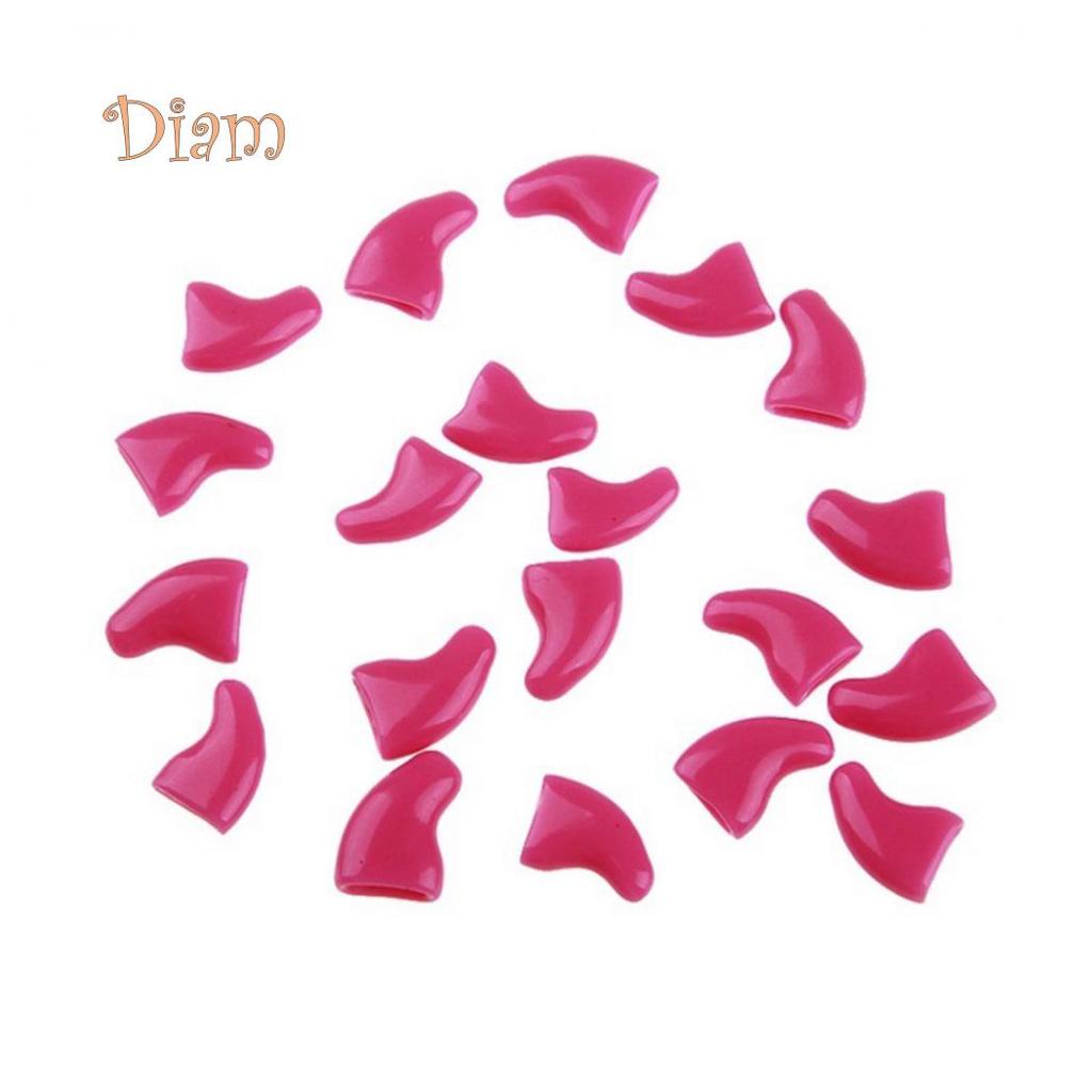 20Pcs Soft Plastic Colorful Cat Nail Caps Paw Claw Protector Cover with Glue