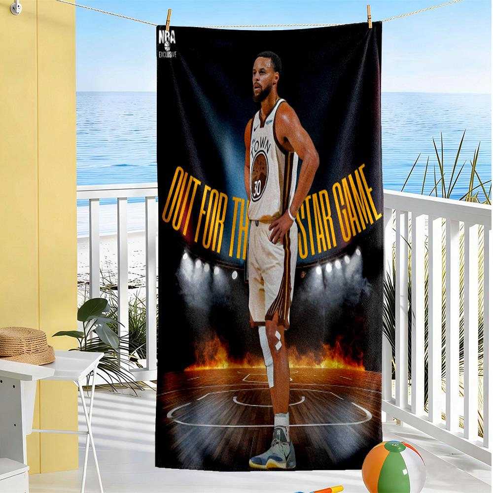 Steph Curry Star Game Out Beach Towel Super Soft & Absorbent Comfortable Lightweight Perfect for Traveling Yoga Camping and Swimming