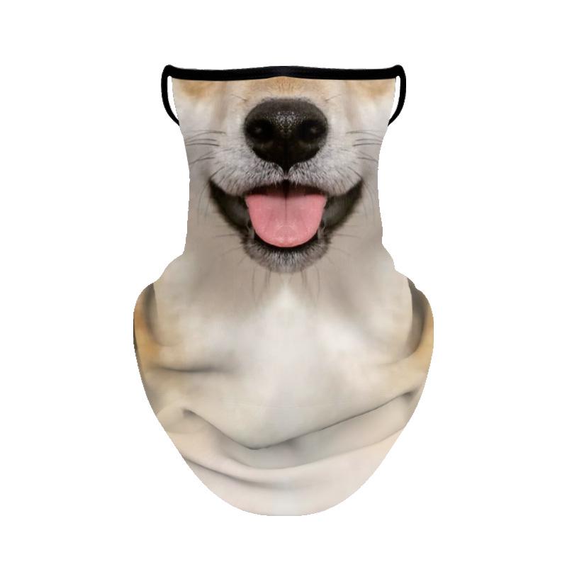 TikTok Animal Face Mask: Outdoor Ear-Hanging Sunscreen Neck Gaiter for Cycling, Ice Silk, Breathable, Summer-Ready