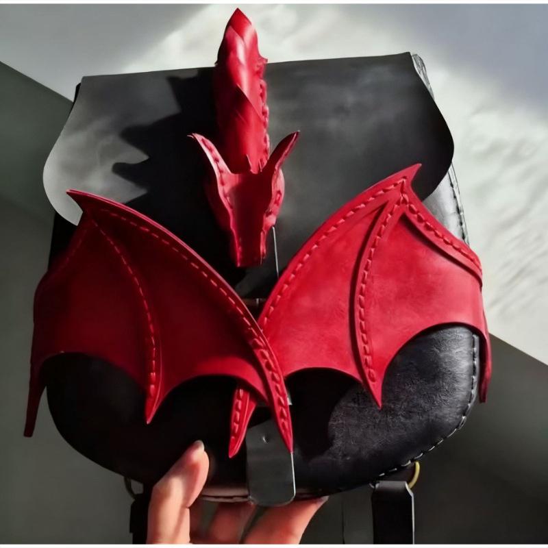 3D сумка через плечо с крыльями дракона для женщин, крутая сумка-седло из ПУ кожи с контрастным цветом, креативный дизайн, модная сумка на одно плечо