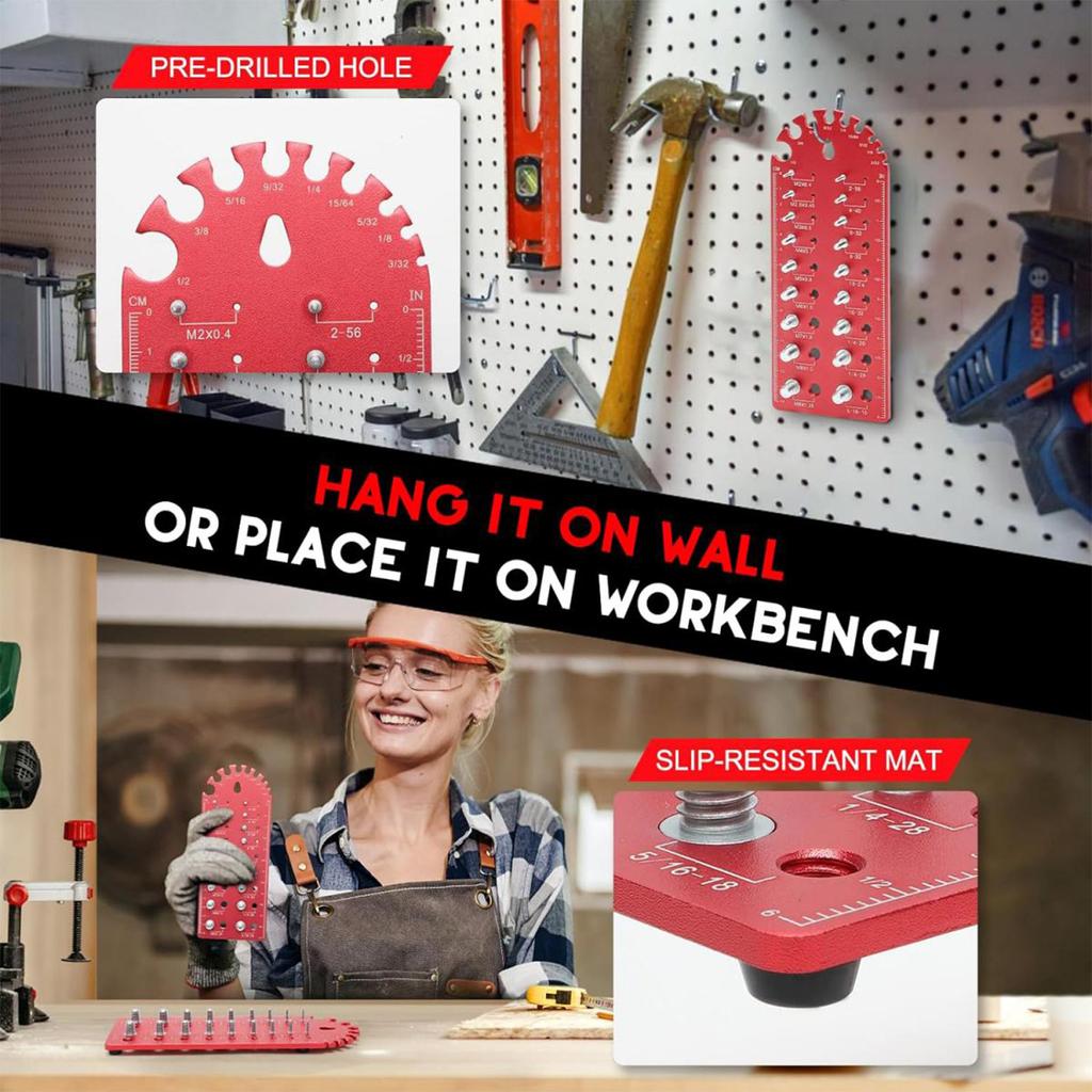 Nut and Bolt Thread Checker Aluminium Alloy Accurate Metric Screw Bolt Size and Thread Gauge