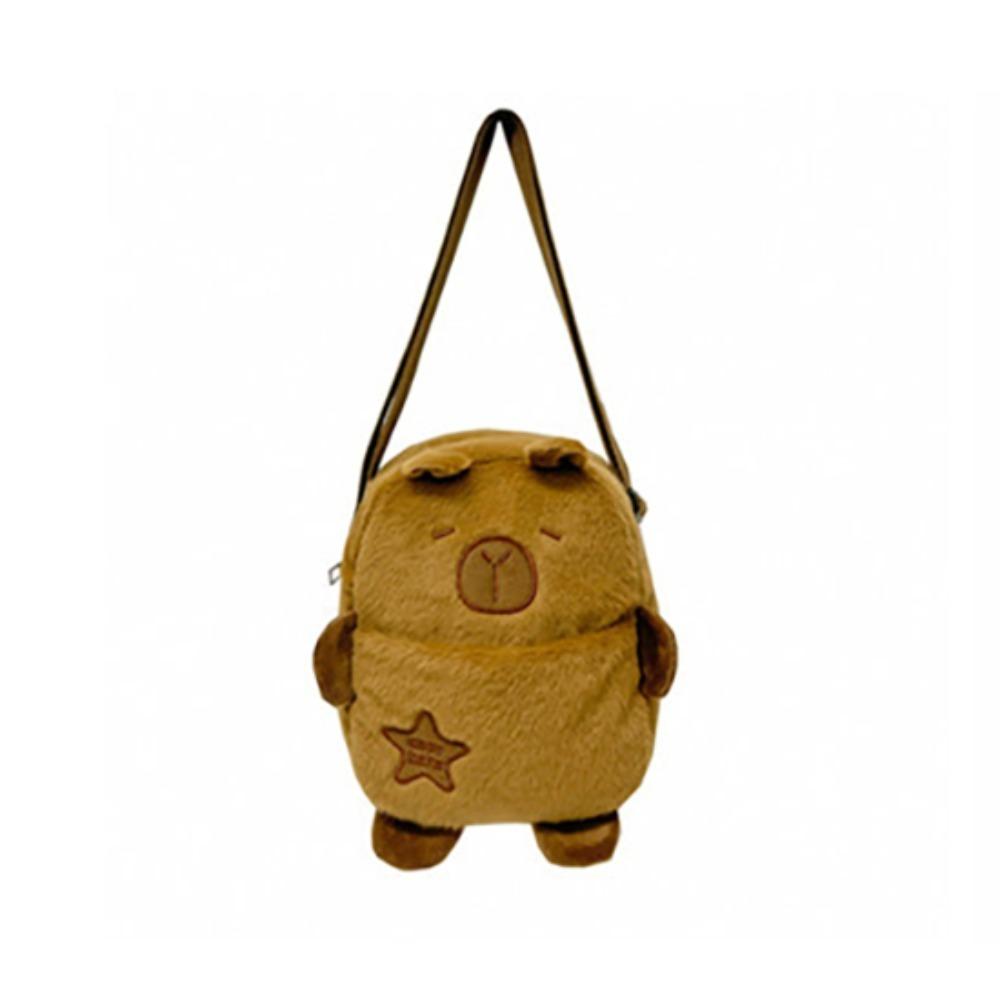 Animal French Bread Capibara Bag Large Capacity Plush Capybara Chest Bag  Outdoor