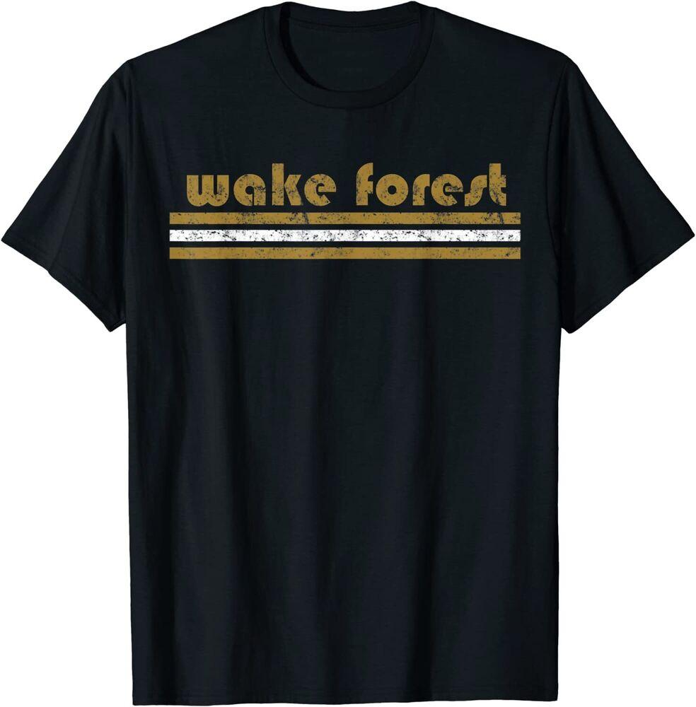 Винтажная футболка унисекс с тремя полосками в стиле ретро Wake Forest
