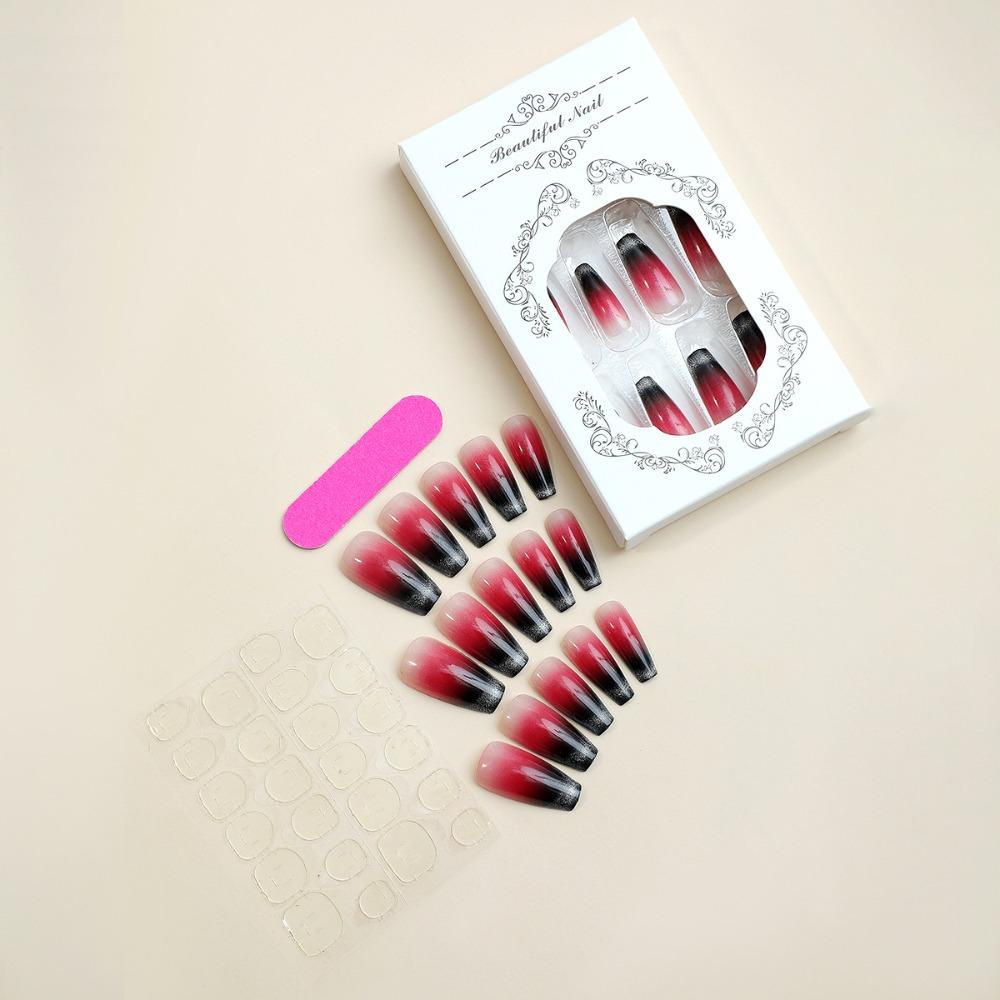 Накладные ногти Кошачий глаз, заостренные кончики, съемные, накладные ногти, женские