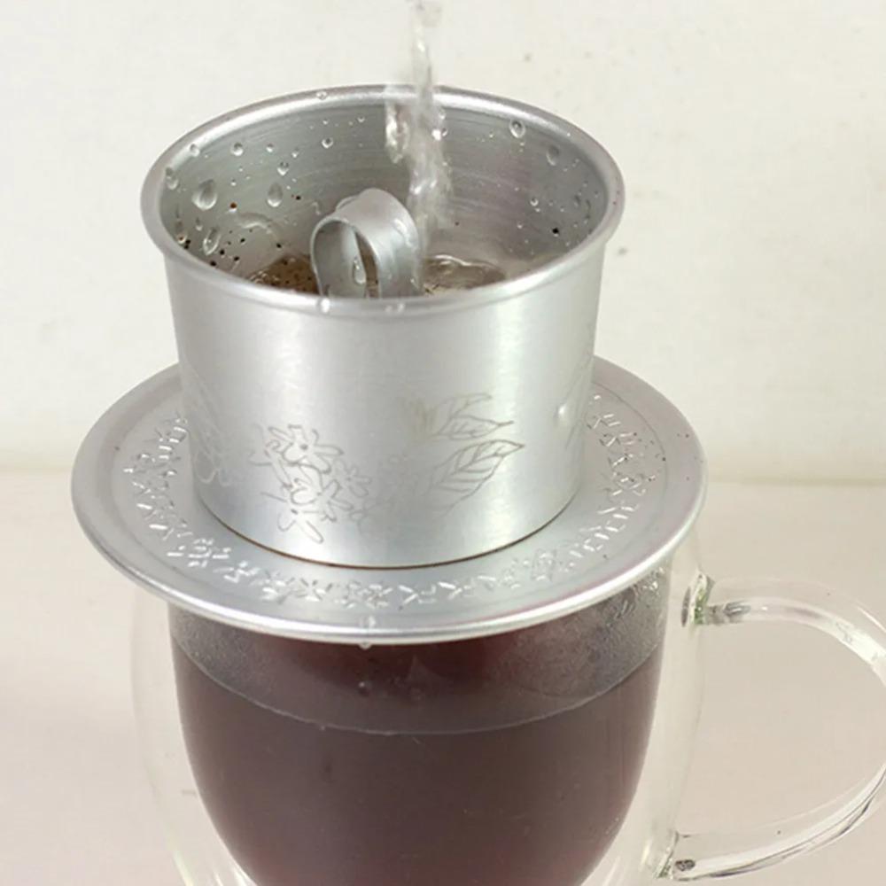 Relief Pattern Vietnamese Coffee Filter Vintage Coffee Making Pot Portable Coffee Drip Cup Office