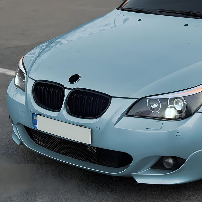 Высококачественный АБС-пластик Для BMW 5 серии E60 E61 2004-2010 Однорядная и Двухрядная Решетка радиатора в стиле "Почки" Передний бампер автомобиля Решетка Глянцевый черный