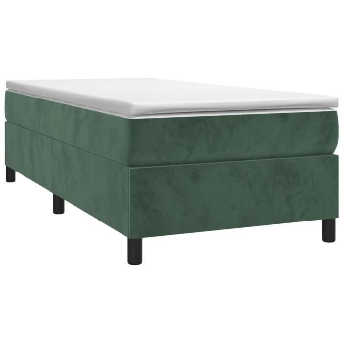 3144660 vidaXL Divan Bed with Mattress Dark Green 90x200 Cm