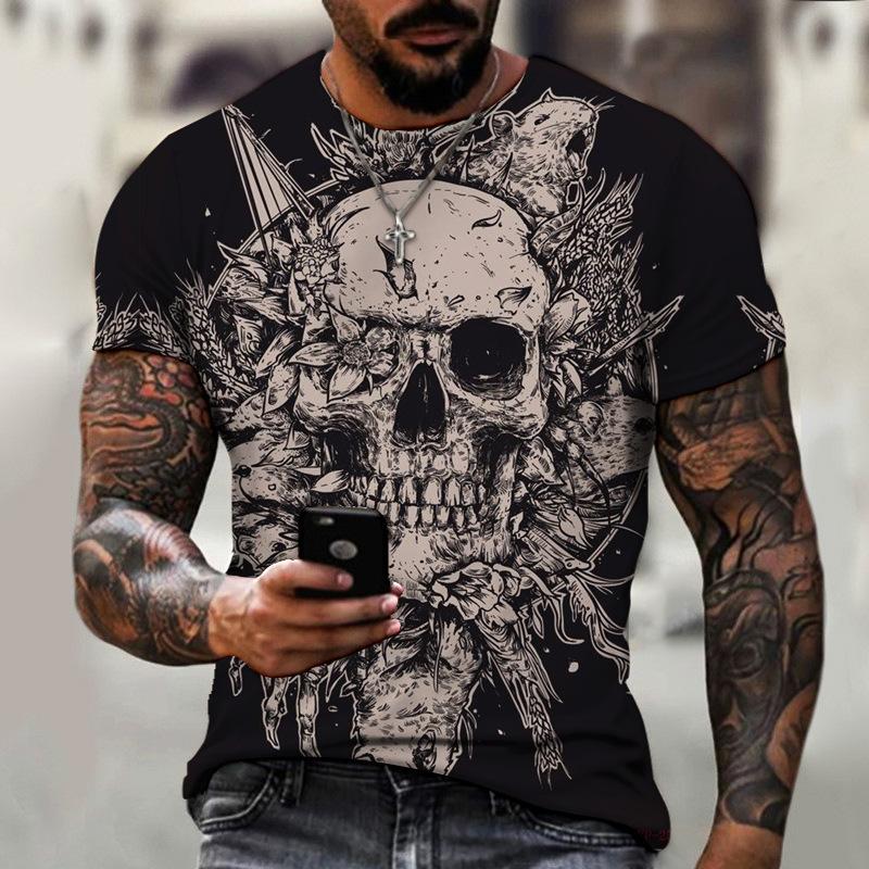 Новая летняя мужская футболка с 3D принтом дракона, повседневная спортивная рубашка с круглым воротником и короткими рукавами, футболка