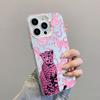 Розовый леопардовый узор Лазерный чехол для телефона Для iPhone 16 15 Pro Max Plus 17 Pro Max 14 13 Mini 12 11 Pro Max Ударопрочные чехлы