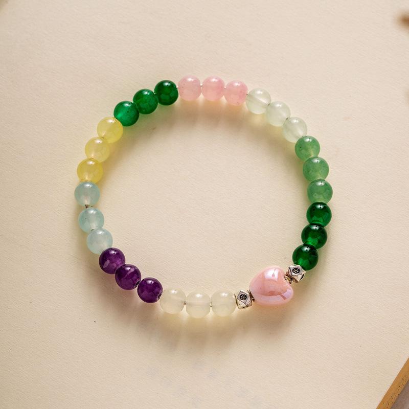 10 мм керамические украшения конфетного цвета полный браслет из бусин эластичный браслет в старинном стиле