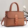 Contrasting Color Stone Pattern, Simple Leather Texture, Personality and Large Capacity, Shoulder Crossbody Big Bag