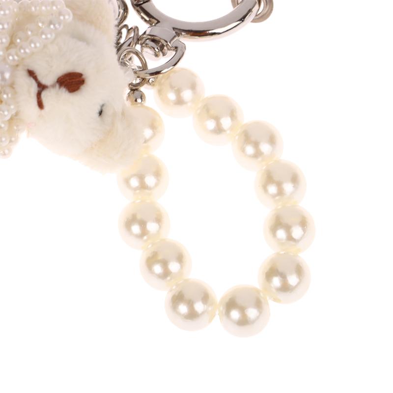 Брелок в виде сердца с жемчугом и бантом, милый плюшевый брелок в стиле Ins, держатель для ключей для девочек, подвеска на сумку, наушники, подвеска