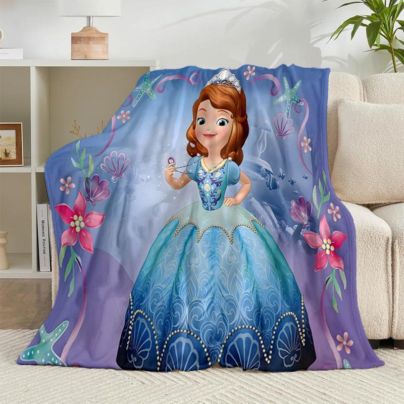 1PC Princess Sofia Flannel Blanket Gift, Suitable for Both Men And Women, Soft Ideal for Beds And Sofa, Birthday Or Christmas Gift
